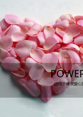 粉红色花瓣爱心浪漫爱情PPT模板
